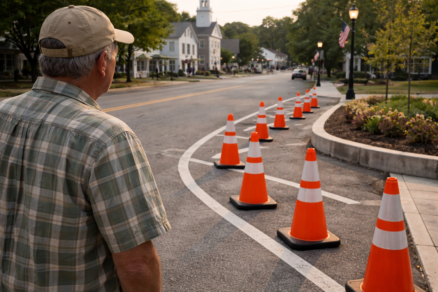 Northwest Corner Man supports the cones, but has concerns about the aesthetics